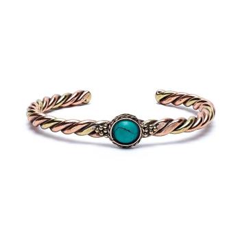 Gedrehtes Armband mit türkisfarbenem Stein