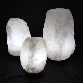 Kristallstein Himalaya-Salzlampe – und Sockel, ca. 2–3 kg Weiß
