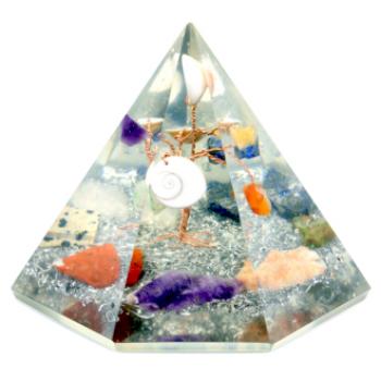 Orgonit 7-seitige Pyramide - Gemstone Wisdom Tree - 90 mm