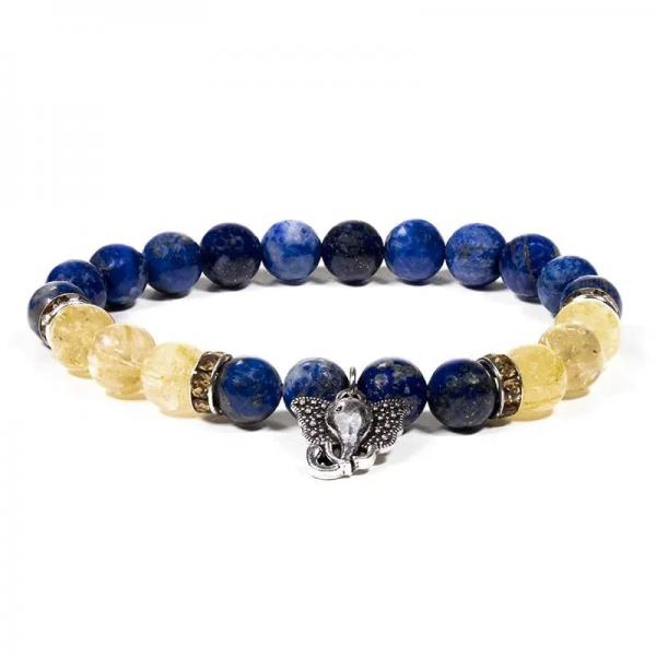 Armband Lapislazuli/Rutilquarz