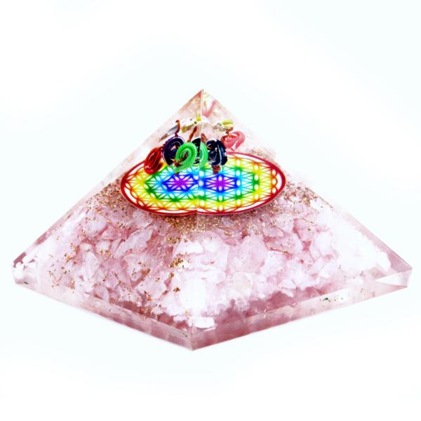 Orgonite Pyramide - Rose Quartz Rainbow