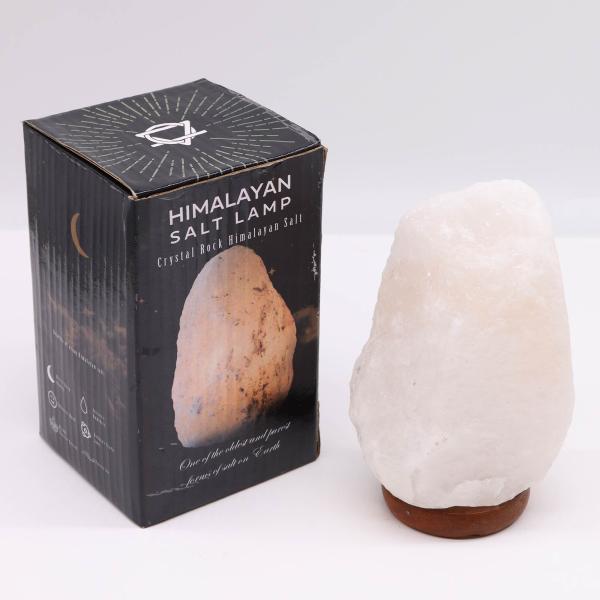 Kristallstein Himalaya-Salzlampe – und Sockel, ca. 2–3 kg Weiß