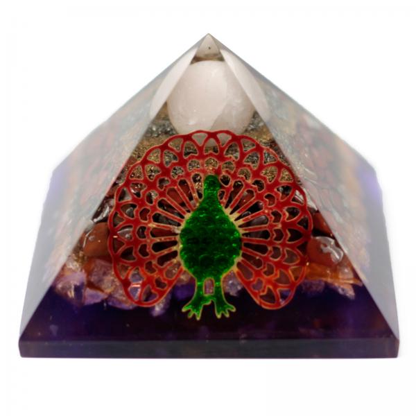 Orgonite Pyramid 80 mm - Pfau