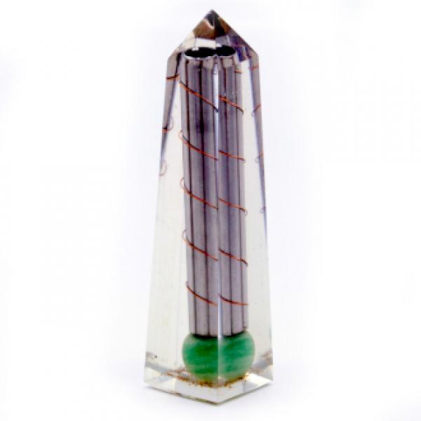 Orgonite Obelisk Power Point Grüner Aventurin - 110x30 mm