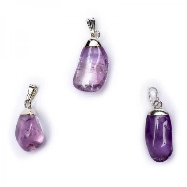 Amethyst Edelsteinanhänger mit gebohrtem Stift