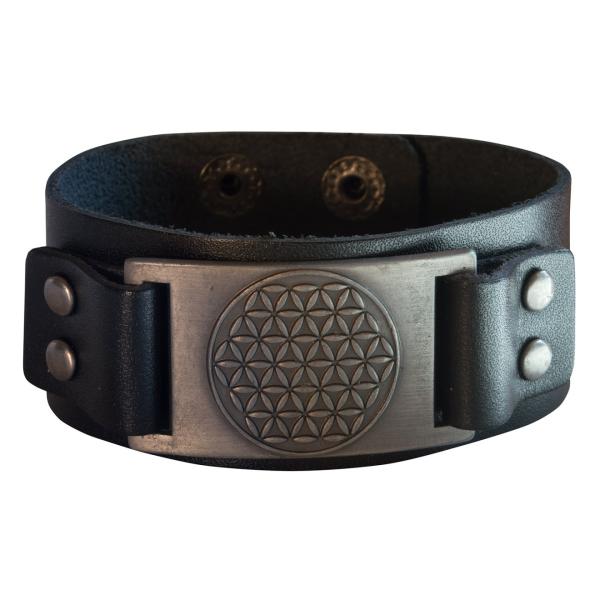Armband "Blume des Lebens" Leder