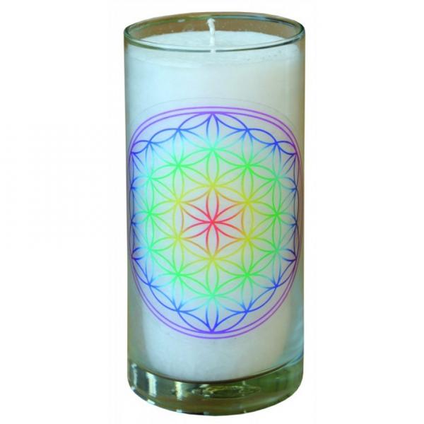 Kerze "Blume des Lebens transparent"