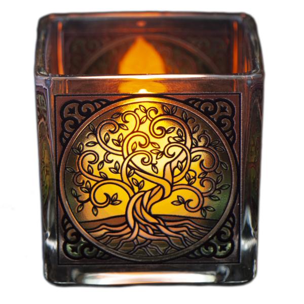 Teelichtglas Yggdrasil