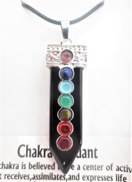 7 CHAKRA ANHÄNGER Schwarzer Onyx